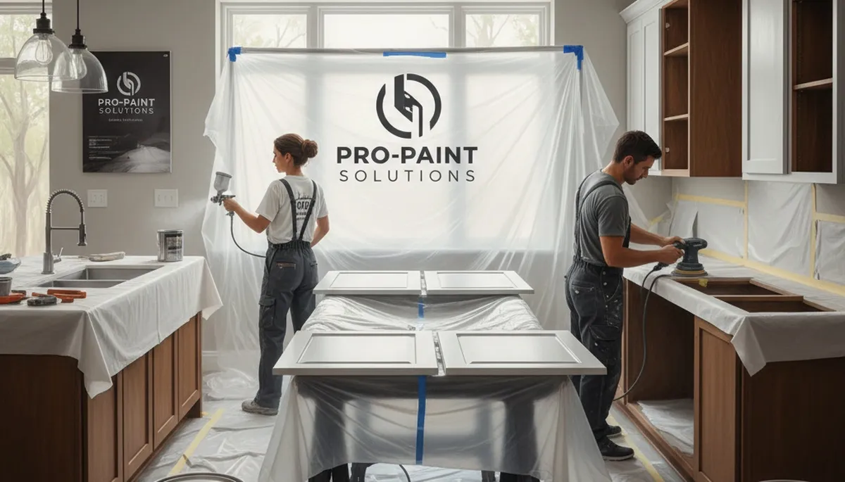Cabinet painting in Andover, MA by Andover Paint Pros for durable kitchen cabinet finishes