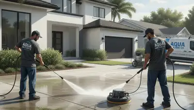Concrete pressure cleaning in Andover, MA for driveways and walkways by Andover Paint Pros