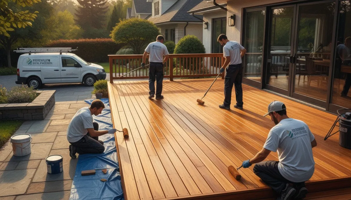 Deck painting in Andover, MA by professional painters for lasting weather protection and a smooth finish