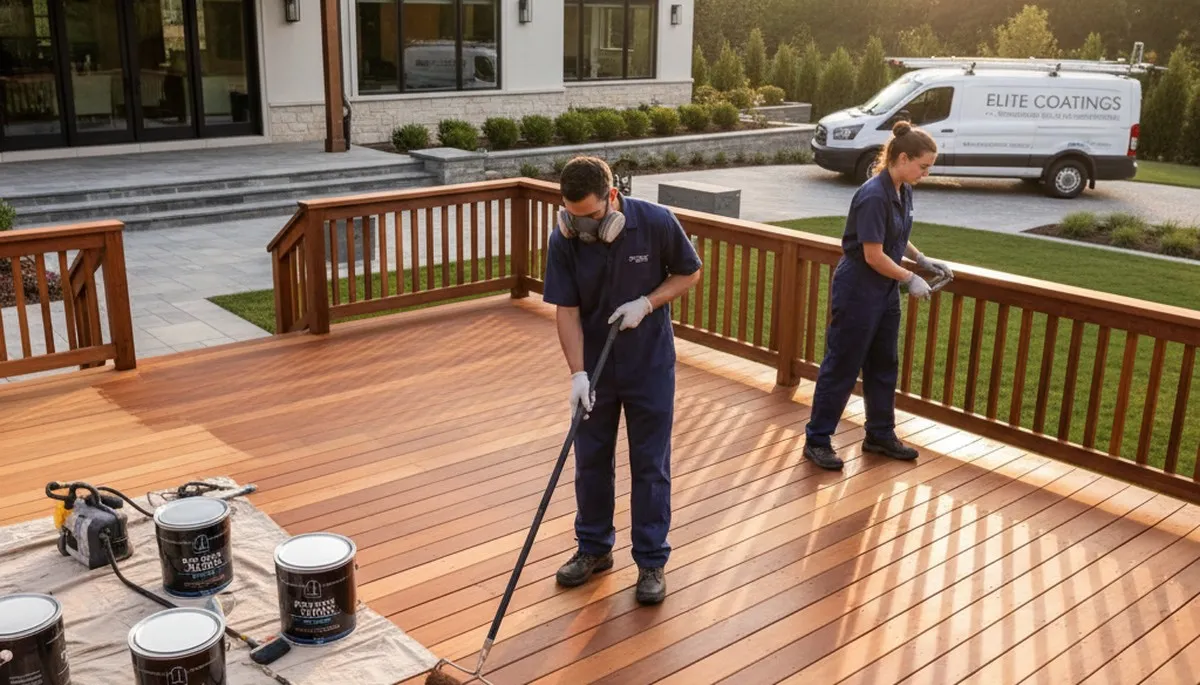 Andover, MA deck staining service by Andover Paint Pros protecting wood and boosting curb appeal