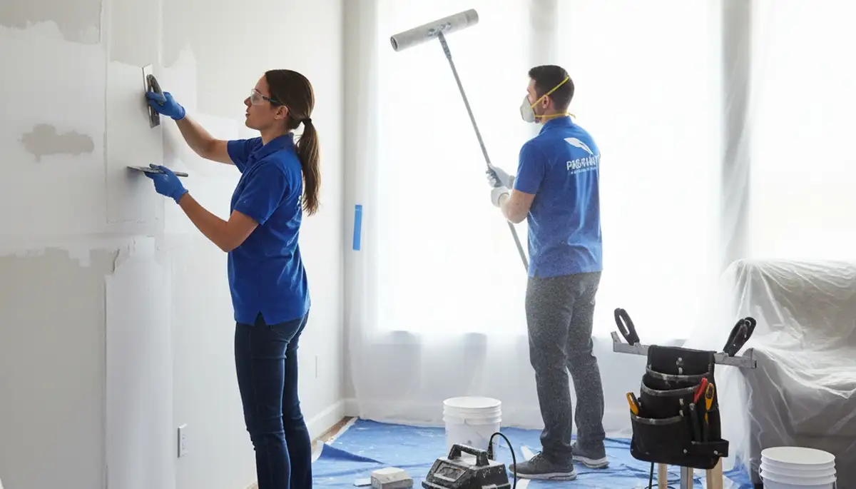 Drywall repair in Andover, MA for cracks, holes, and water damage on a residential wall