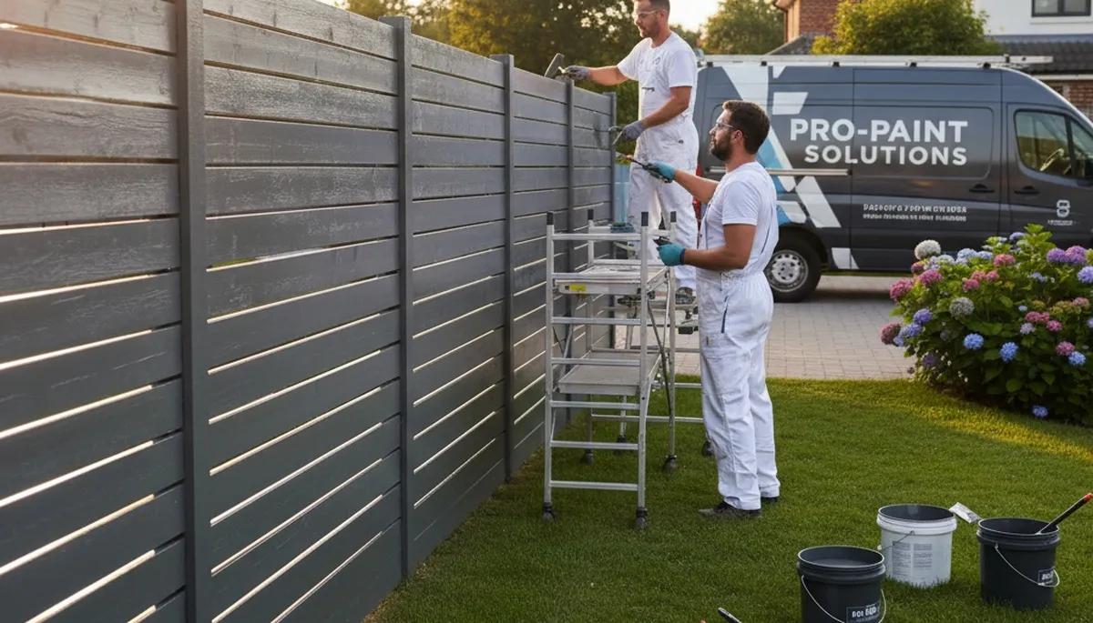 Fence painting in Andover, MA with durable weather-resistant exterior coating for New England homes