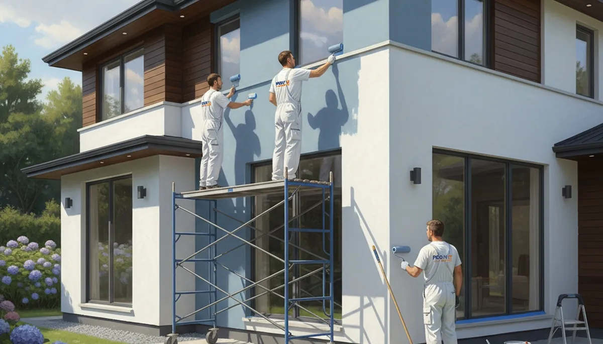 Andover, MA house painters applying durable exterior paint for local home protection and curb appeal