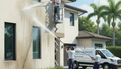 Pressure cleaning siding and driveway in Andover, MA by Andover Paint Pros